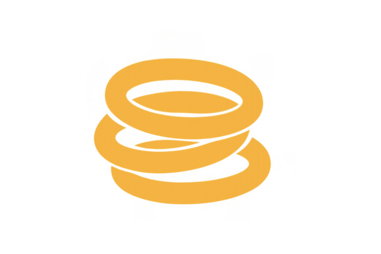 Abstract golden spiral symbol representing technology, data, connection, and digital innovation on transparent background