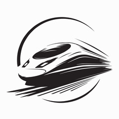 Modern High-Speed Rail Logo Vector isolated on white background
