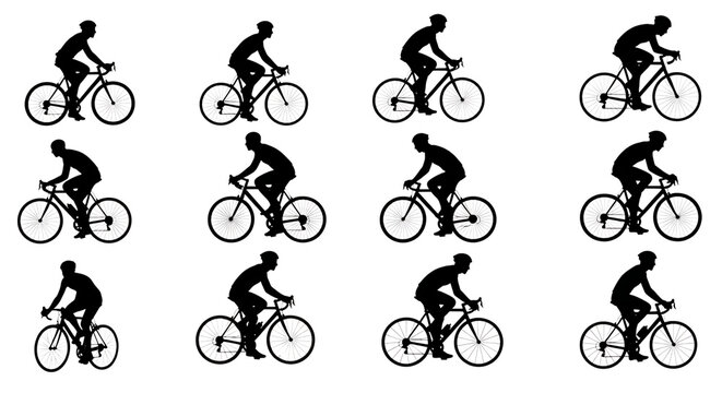 bicycle silhouettes vector