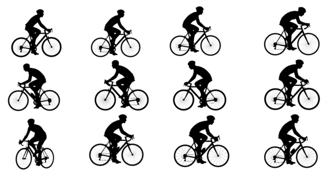 bicycle silhouettes vector - Powered by Adobe