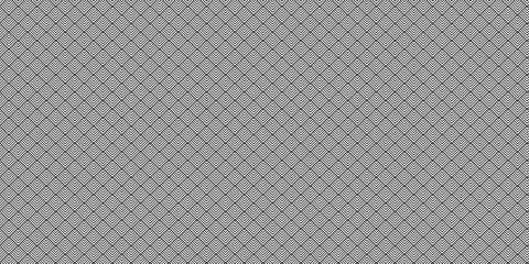 Seamless fabric geomatics overlapping create retro line pattern design. Minimal overlap vector black and gray mosaic gradient Pattern grid metal lines fabric square background.