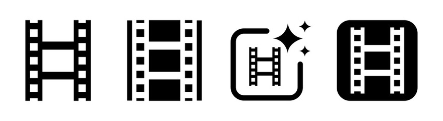 Movie reel icon illustration representing cinematic film media for creative production designs on a transparent background