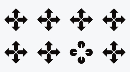 Navigation interface elements for web design with directional arrows icons