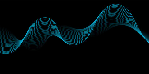 Fototapeta premium Color light blue abstract waves design. suit for banner.