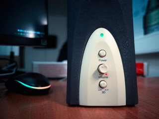 Retro vintage computer speaker background