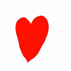 red heart on white background, valentine's day heart 