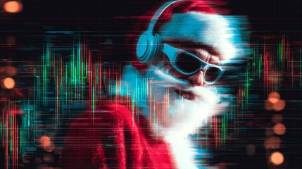 Decked out dj: santa claus spins a yuletide melody. Profit signals. Holiday dj santa: a night of music and dance at the christmas extravaganza. Exchange rates. Market forecast.