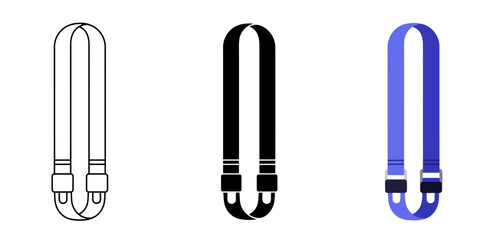 Linear Design Elements Vector Set in Three Styles — Line Art, Silhouette and Color Version for Minimal Patterns, Modern Graphics and Abstract Design Projects