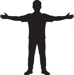 Open arms welcome greeting silhouette icon