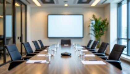 Dynamic office meeting room setting urban location professional environment blur background for focus