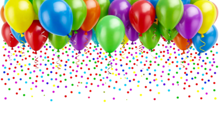 colorful balloons isolated on transparent background