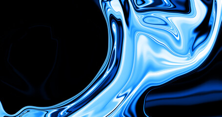 Abstract blue liquid texture creates a wavy swirling for an artistic wallpaper design