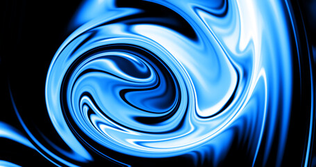 Abstract blue liquid texture creates a wavy swirling for an artistic wallpaper design
