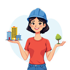 Vsai woman architect balancing urban development and nature planning