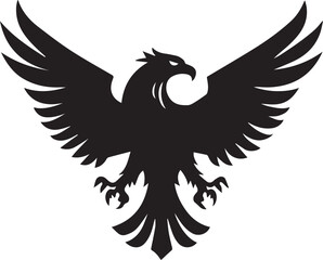 Eagle Silhouette Vector with Spread Wings – Flying Eagle Logo Design