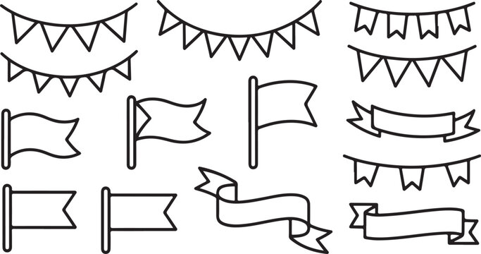 Bunting flags ribbons banners pennants