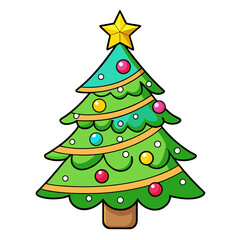 Christmas Tree Vector Illustration – Holiday Decor Icon