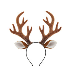 Reindeer antlers headband, isolated on transparent background ultrarealistic