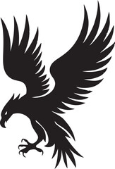 Eagle Silhouette Vector with Spread Wings – Flying Eagle Logo Design