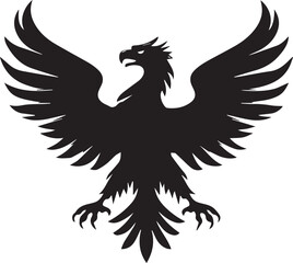 Eagle Silhouette Vector with Spread Wings – Flying Eagle Logo Design