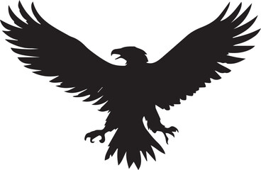 Obraz premium Eagle Silhouette Vector with Spread Wings – Flying Eagle Logo Design