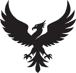 Eagle Silhouette Vector with Spread Wings – Flying Eagle Logo Design