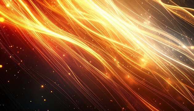 Dynamic golden light streaks create a futuristic, energetic backdrop for technology, innovation, and high-impact visual designs, adding a touch of magic