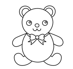 teddy bear icon with ribbon 