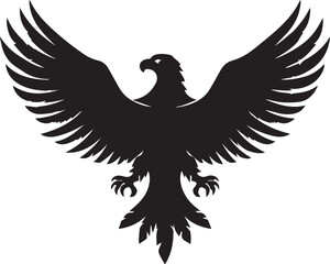 Eagle Silhouette Vector with Spread Wings – Flying Eagle Logo Design