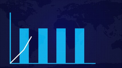 graph chart icon background and global map business communication - Powered by Adobe