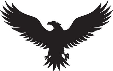 Eagle Silhouette Vector with Spread Wings – Flying Eagle Logo Design
