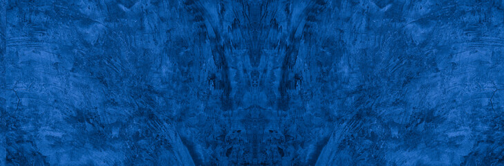 Old wall pattern texture cement blue dark abstract  blue color design are light with black gradient background.
