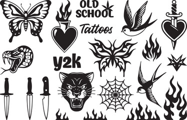 Vintage Tattoo Collection with Neo Tribal and Y2K Elements.