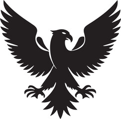 Eagle Silhouette Vector with Spread Wings – Flying Eagle Logo Design