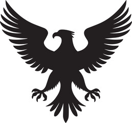 Eagle Silhouette Vector with Spread Wings – Flying Eagle Logo Design