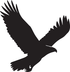 Eagle Silhouette Vector with Spread Wings – Flying Eagle Logo Design