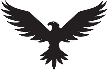 Eagle Silhouette Vector with Spread Wings – Flying Eagle Logo Design
