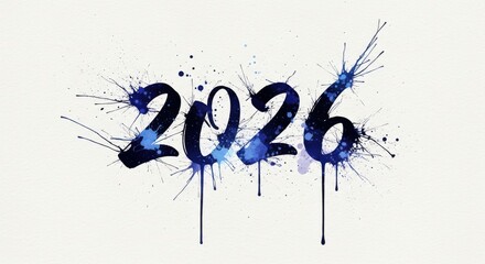 Year 2026 Splatter Paint Design Concept