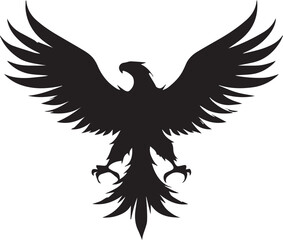 Eagle Silhouette Vector with Spread Wings – Flying Eagle Logo Design