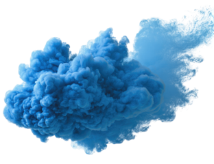 Abstract vibrant blue cloud-like shape