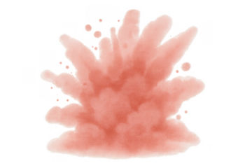 Pink watercolor splash explosion creating dynamic liquid texture with paint drops and abstract fluid motion on transparent background