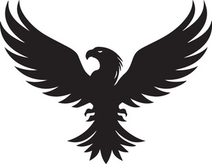 Eagle Silhouette Vector with Spread Wings – Flying Eagle Logo Design