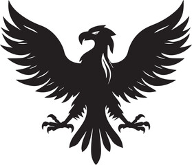 Eagle Silhouette Vector with Spread Wings – Flying Eagle Logo Design