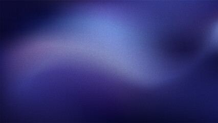 Purple and blue gradient background texture with grain effect simulating film or analog noise. Abstract backdrop for graphic design, web, or presentation.