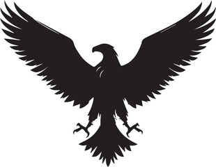 Eagle Silhouette Vector with Spread Wings – Flying Eagle Logo Design