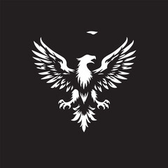 Eagle Silhouette Vector with Spread Wings – Flying Eagle Logo Design