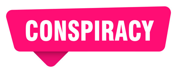 conspiracy magenta sticker isolated on transpatent background. conspiracy sign