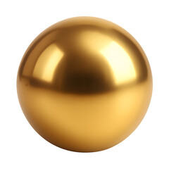 Obraz premium A shiny 3D golden sphere illustration with reflection, isolated on a white background, perfect for a round web icon or symbol design