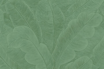 Obraz premium Tropical Botanical Background with Palm Leaves in Soft Watercolor Style