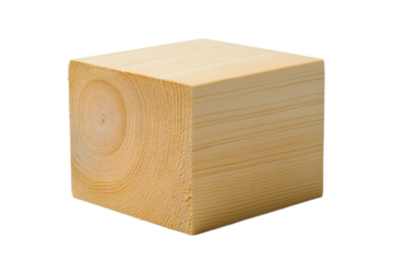 Wooden Cube with Visible Wood Grain and Tree Rings Against Black Backdrop Showcasing Natural Texture and Material